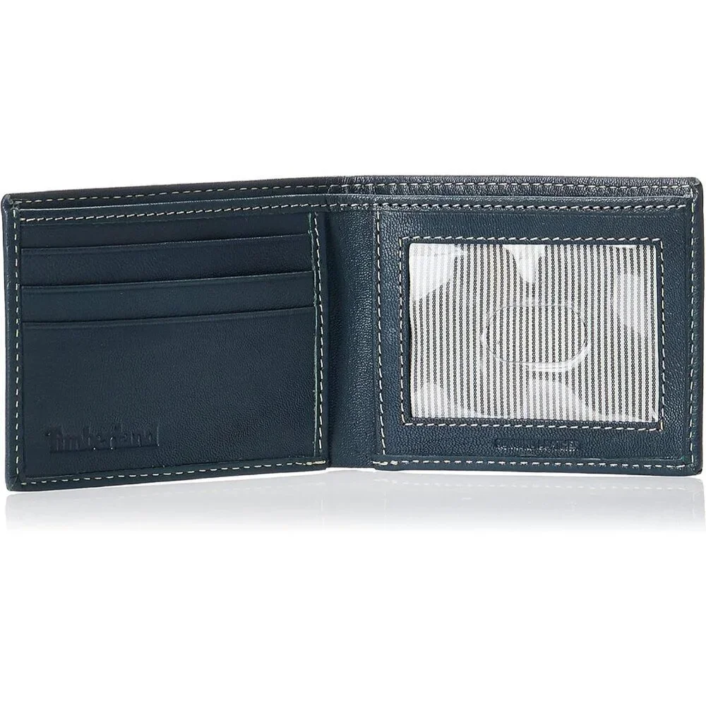 Men's Blix Genuine Navy Leather Billfold Slip Pocket Designed Wallet One Size
